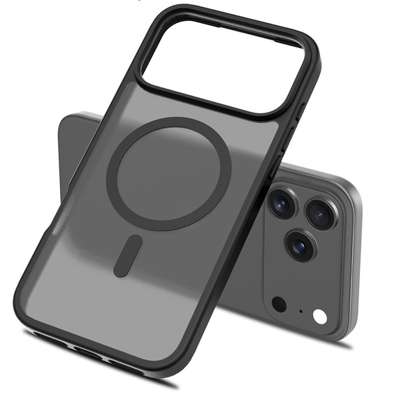 Matné puzdro pre iPhone 17 Pro Max, pre MagSafe, priesvitné čierne