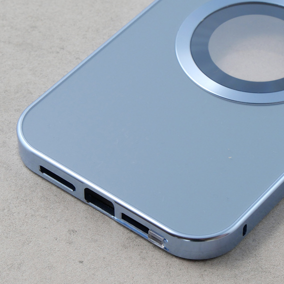 Puzdro pre iPhone 13 Pro Max, Dual Glass, pre Magsafe, modré