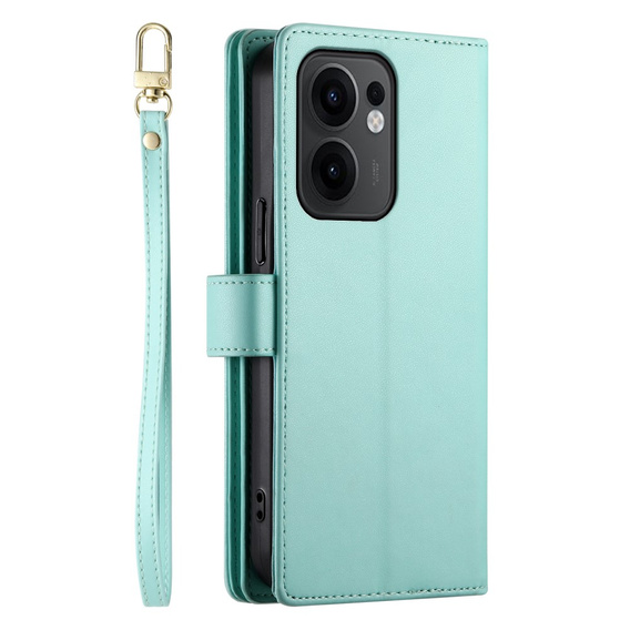 Klapkové puzdro pre Oppo Reno 13F 5G, Wallet Zipper Pocket, mätové