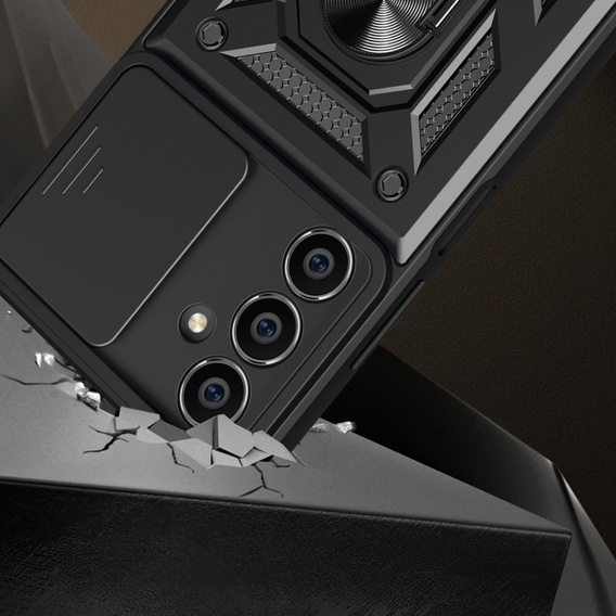 Obal na mobil pre Samsung Galaxy A05s, CamShield Slide, čierne