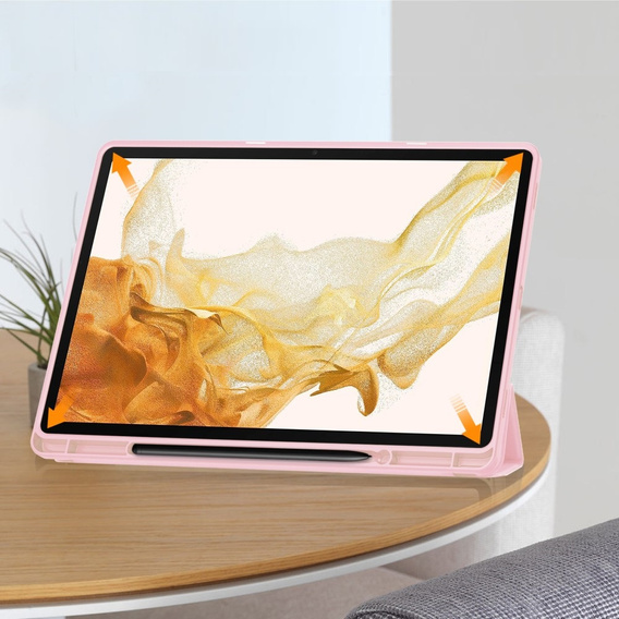 Puzdro pre Samsung Galaxy Tab S10+ Plus, Smartcase s priestorom pre stylus, ružové