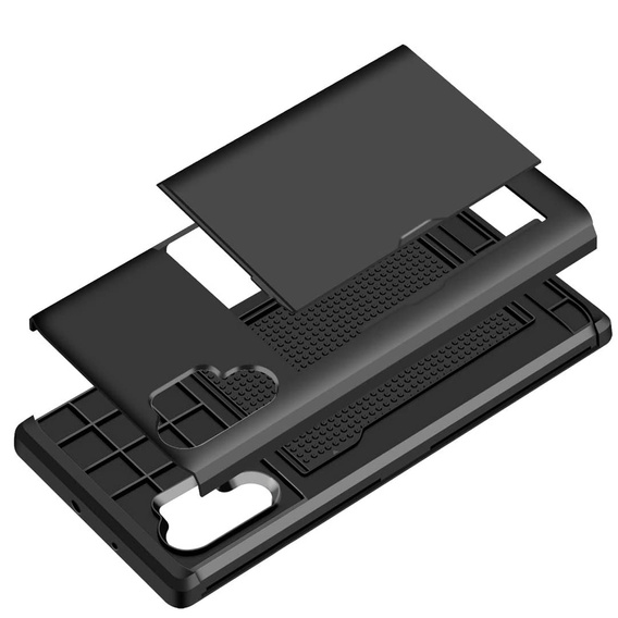 Obal na mobil pre Samsung Galaxy Note 10+ Plus, Sliding Card Holder, čierne