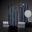 Puzdro pre IPhone 16 Pro, Aramid Fiber Slim Case, pre MagSafe, modrá / červená