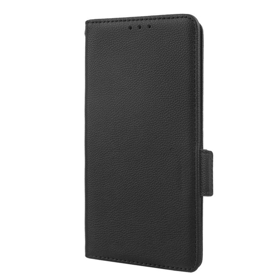 Klapkové puzdro pre Motorola Moto G72, Wallet Litchi Magnet, čierne