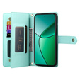 Klapkové puzdro pre Oppo Reno 13F 5G, Wallet Zipper Pocket, mätové