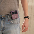 Pancierované puzdro pre Samsung Galaxy Z Flip 4 5G, Dexnor Clip Holder, fialové