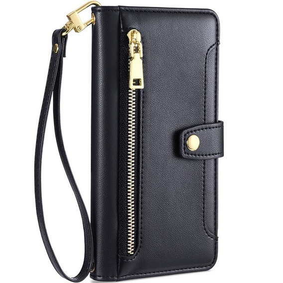 Klapkové puzdro pre Motorola Moto G73 5G, Wallet Zipper Pocket, čierne