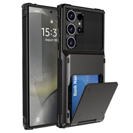 Puzdro pre Samsung Galaxy S25 Ultra, Card Holder Kickstand, čierne