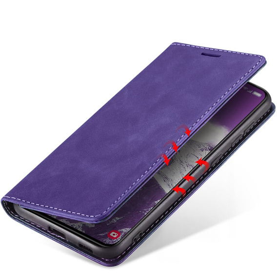 Puzdro pre Samsung Galaxy A55, ERBORD Vintage, fialové + sklo na displej