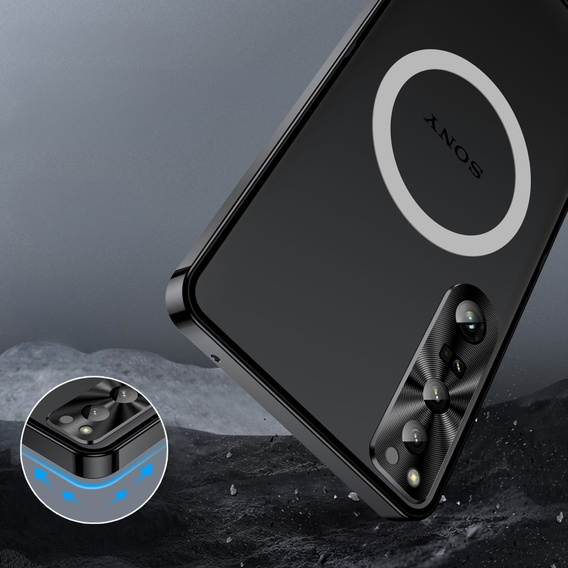 Ochranné puzdro na fotoaparát pre Sony Xperia 1 V, CamShield MagSafe, transparentné / čierne
