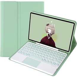 Puzdro + klávesnica Samsung Galaxy Tab S6 Lite 2020 P610/P615 / S6 Lite 2022 10.4, Touchpad Pen Slot, svetlozelené
