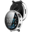 Puzdro 2 v 1 + tvrdené sklo pre Amazfit Active Max, strieborné