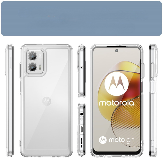 Obal na mobil pre Motorola Moto G73 5G, Fusion Hybrid, priehľadné