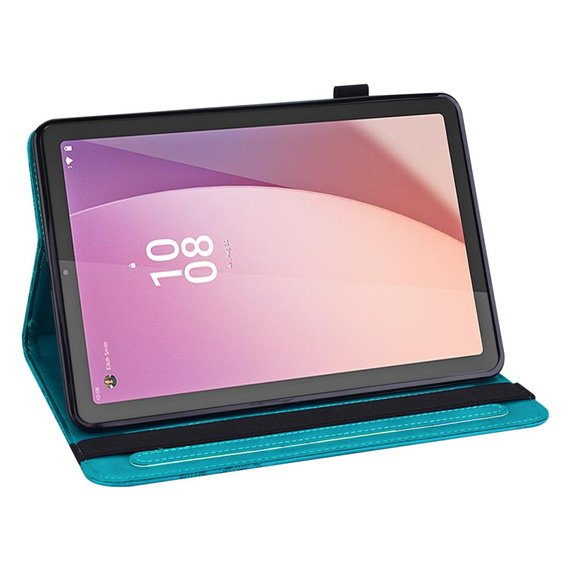 Puzdro s chlopňou pre Lenovo Tab M9, flower, modré