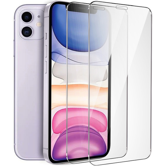 2x tvrdené sklo pre iPhone XR/11, ERBORD 9H Hard Glass na displeji