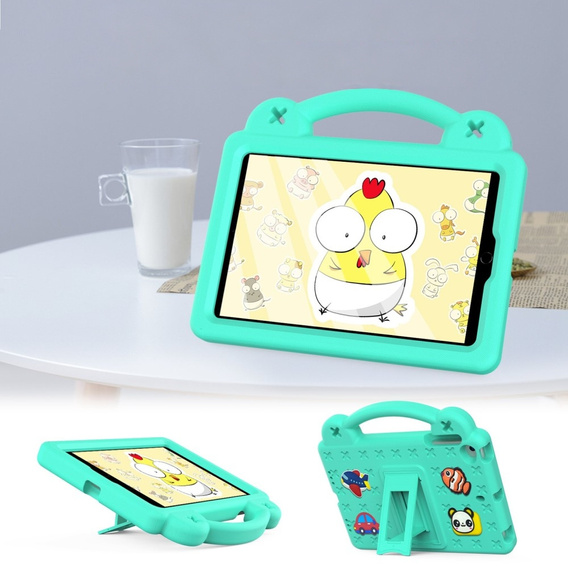 Detské puzdro pre iPad mini 7.9" 2019/2015/2014/2013/2012 (5/4/3/2/1 gen.), Cute Patterns, so stojanom, zelený