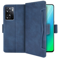 Klapkové puzdro pre Oppo A57s, Card Slot, tmavomodré