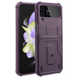 Pancierované puzdro pre Samsung Galaxy Z Flip 4 5G, Dexnor Clip Holder, fialové