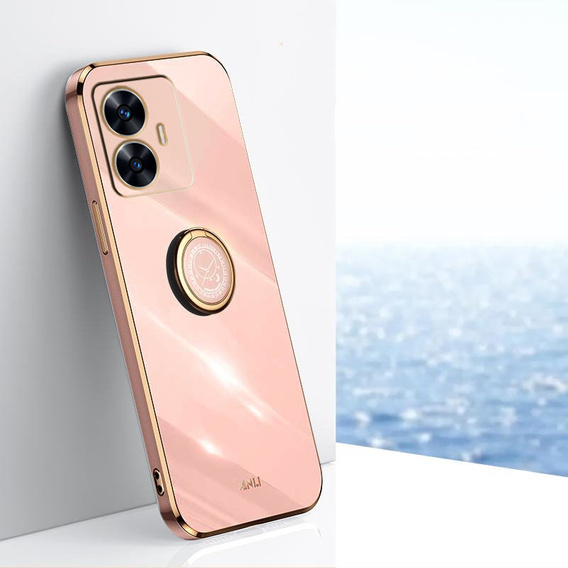 Obal na mobil pre Realme C55, Electro Ring, ružové rose gold