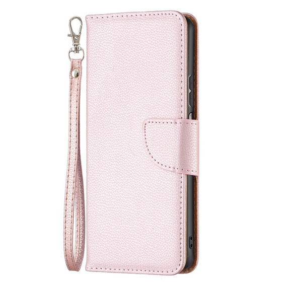 Klapkové puzdro pre Samsung Galaxy M33 5G, Wallet Litchi Magnet, ružové rose gold