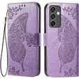 Klapkové puzdro pre Samsung Galaxy S24 FE, Butterfly, fialové