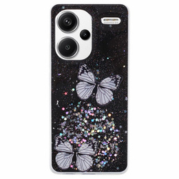 Puzdro pre Xiaomi Redmi Note 13 Pro+, Glitter Butterfly, čierne
