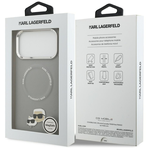 Karl Lagerfeld Karl & Choupette Pins MagSafe puzdro pre iPhone 17 Pro Max