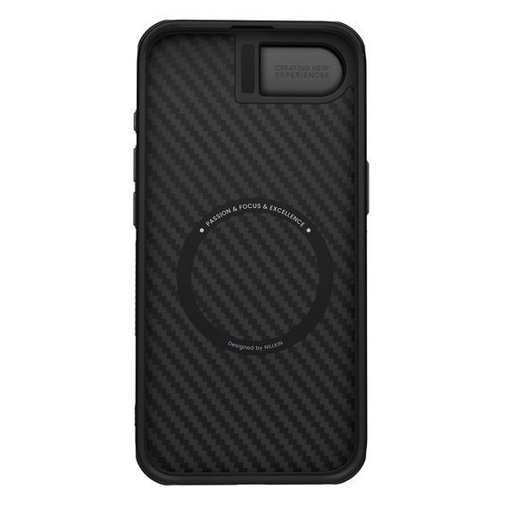 Puzdro pre iPhone 16e, pancierované Nillkin, Carboprof Case, pre Magsafe, čierne