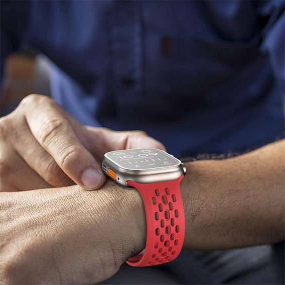 Silikónový remienok pre Apple Watch 1/2/3/4/5/6/7/8/SE/ULTRA 42/44/45/49MM, červený