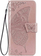 Klapkové puzdro pre Vivo Y19s, Butterfly, ružové rose gold