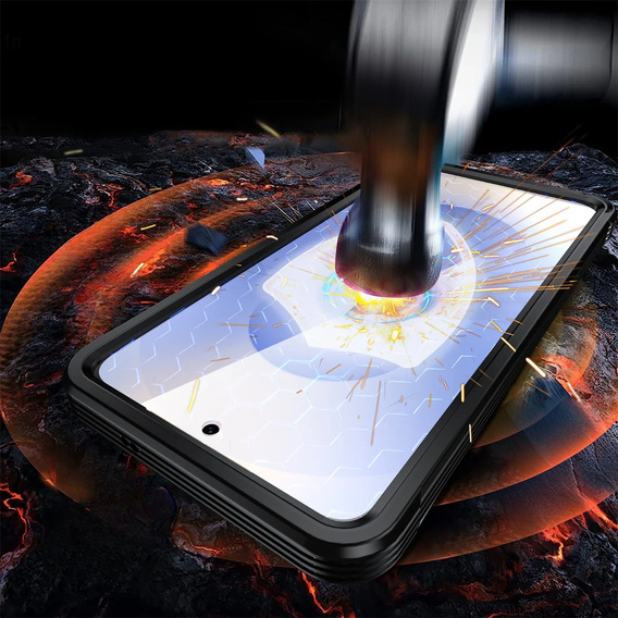 Puzdro pre Samsung Galaxy S25 Edge, Shockproof, so sklom, pre MagSafe, čierne