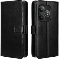 Klapkové puzdro pre Realme GT 6 / 6T, Crazy Horse Wallet, čierne