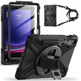 Obrnené puzdro pre Samsung Galaxy Tab S9 / S8 / S7, ochranné 360 so slotom na stylus, čierne