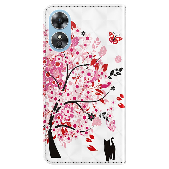 Klapkové puzdro pre Oppo A17, Wallet Light Spots Decor, tree, biele