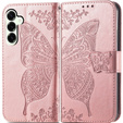 Klapkové puzdro pre Samsung Galaxy S25 FE, Butterfly, ružové rose gold