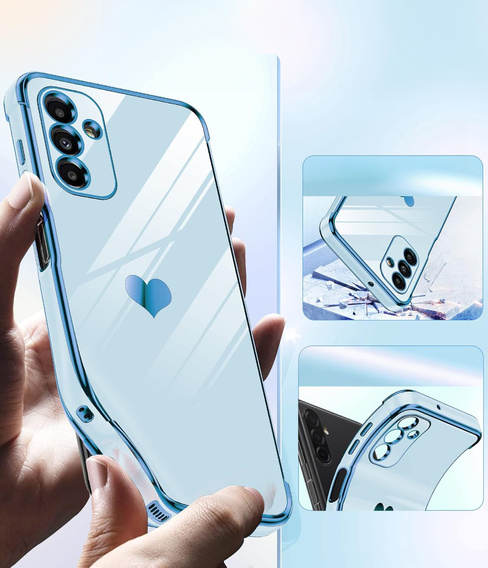 Puzdro pre Samsung Galaxy A36, Electro heart, modré + sklo 9H