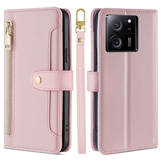 Klapkové puzdro pre Xiaomi 13T / 13T Pro / Redmi K60 Ultra Wallet Zipper Pocket, Wallet Zipper Pocket, ružové