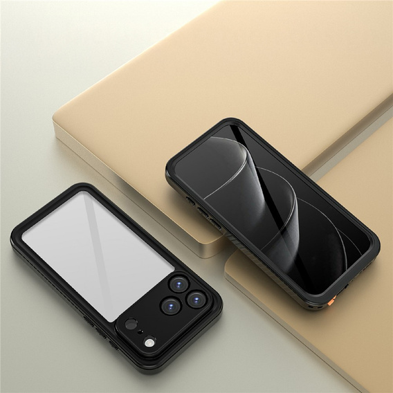 Puzdro pre iPhone 17 Pro Max, vodotesné IP68 Redpepper, čierne