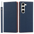 Kožené puzdro pre Samsung Galaxy S23 Plus, ERBORD Grain Leather, námornícky modrý