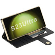 Flipové puzdro pre Samsung Galaxy S23 Ultra, GKK Mirror Wallet, čierne