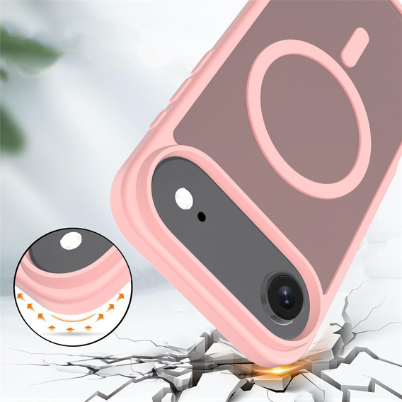 Matné puzdro pre iPhone Air, pre MagSafe, priesvitné ružové