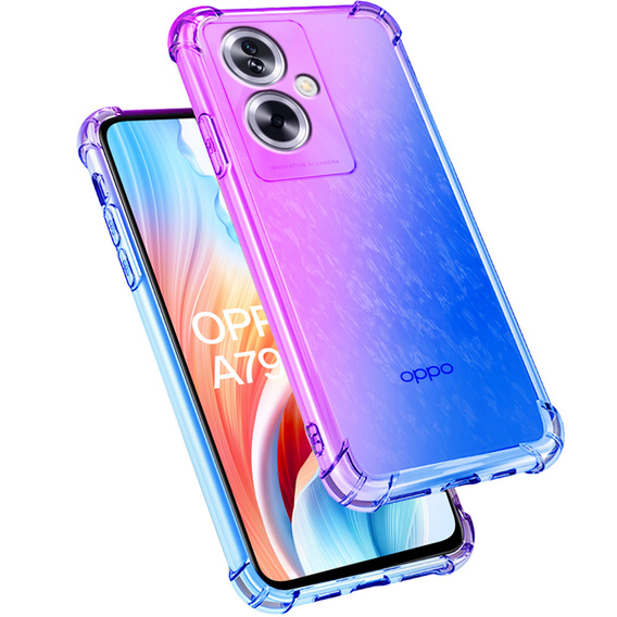 Puzdro pre Oppo A79 5G, Gradient Dropproof, Fialová / modrá
