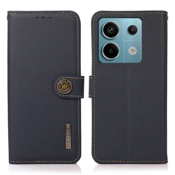 KHAZNEH RFID puzdro pre Xiaomi Redmi Note 13 Pro 5G, Litchi Texture, modré