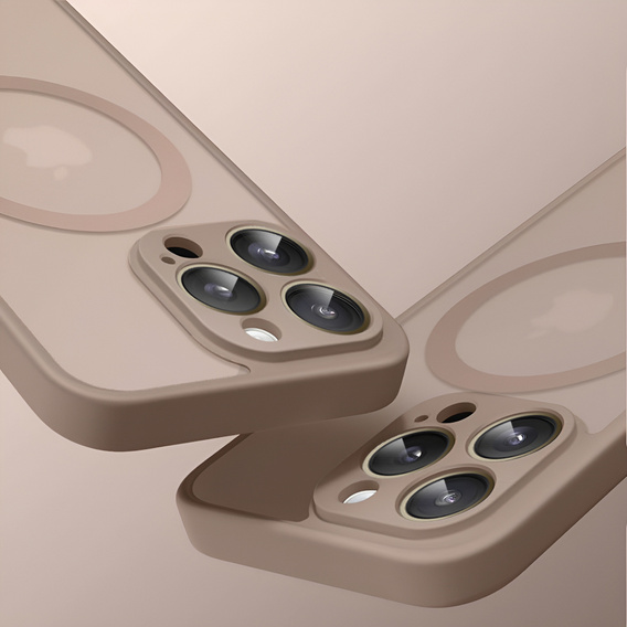 Puzdro pre iPhone 16 Pro, pre MagSafe, ERBORD Matt Case, desert titanium + sklo na displej