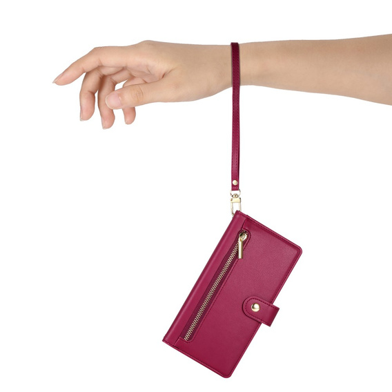 Klapkové puzdro pre Xiaomi Poco X7 Pro 5G, Wallet Zipper Pocket, červené