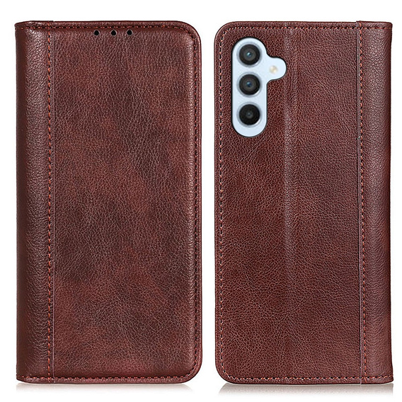 Flipové puzdro pre Samsung Galaxy S25 FE, Split Leather, hnedé