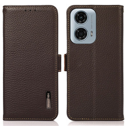 KHAZNEH RFID puzdro pre Motorola Moto G04 / G24 / G24 Power, Litchi Texture, hnedé