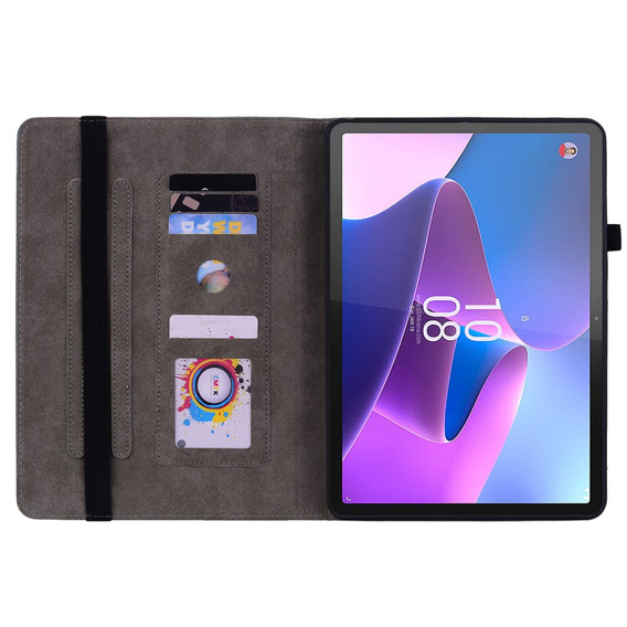 Puzdro s chlopňou pre Lenovo Tab P12, flower, modré