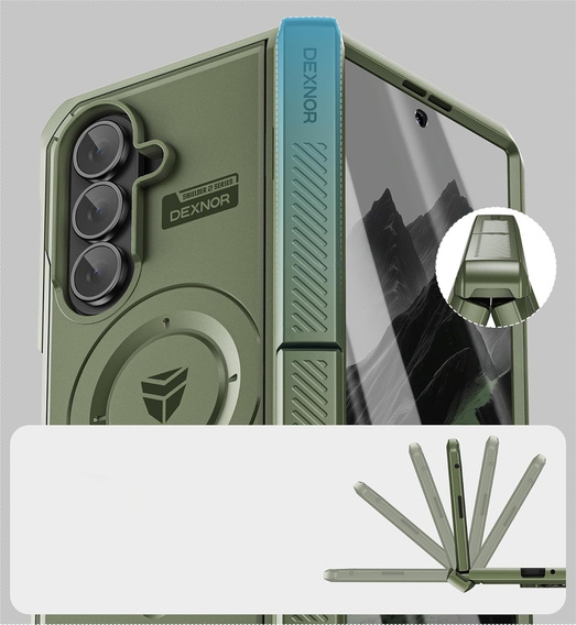 Dexnor Magnetické pancierované puzdro s dvojitou základňou pre Samsung Galaxy Z Fold7