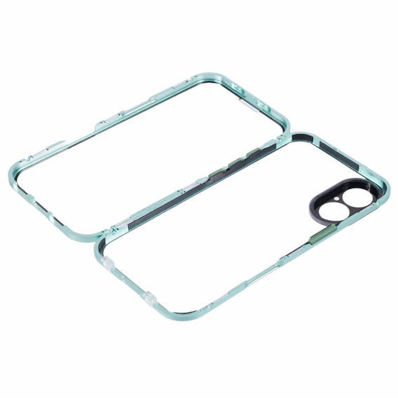 Puzdro pre iPhone 16, Magnetic Dual Glass, zelený